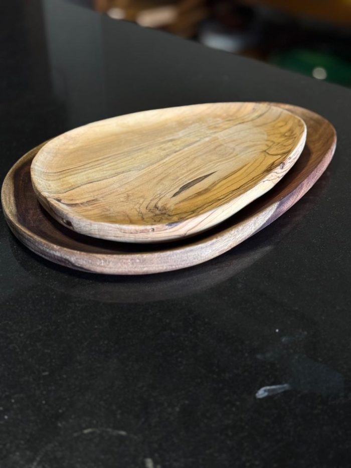 NEW Wooden Plates - set of 2