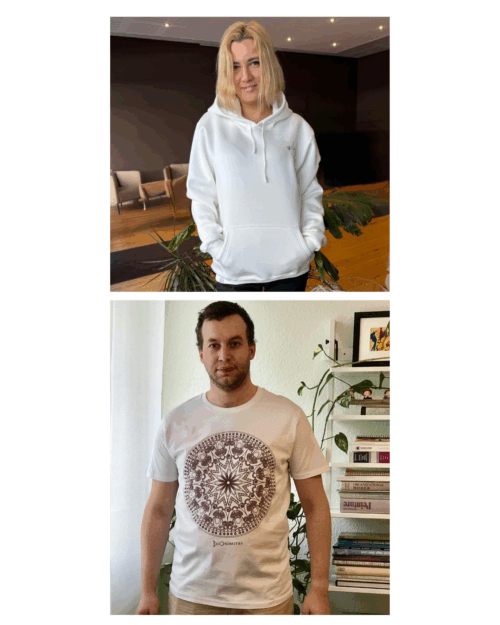 Promotion: The BioSignature Hoodie + BioSignature Heart Mandala Men White Organic Cotton Tee-Shirt